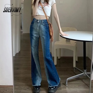 SOERVIMY  กางเกงขายาว กางเกงยีสน์ผู้หญิง ทรงหลวม ๆ ตรง Retro Hip Hop Pants 2023 NEW Style  คุณภาพสูง fashion ทันสมัย Comfortable A27L0F8 36Z230909