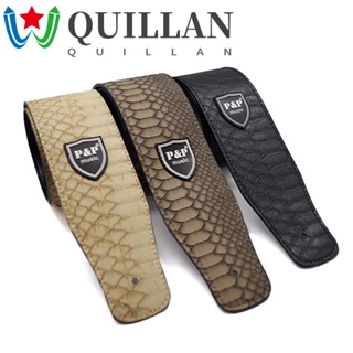 Quillan สายหนัง คลาสสิก ปรับได้ นิ่ม เข็มขัด หนังงู เบส กีตาร์ เข็มขัด อะคูสติก กีตาร์ สายคล้อง