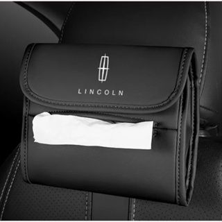 LINCOLN LOGO tissue bag NAVIGATOR AVIATOR NAUTILUS CORSAIR star MKZ MKC MKX MKT car seat rear hanging storage box sun visor hanging leather material tissue bag