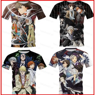 เสื้อยืดแขนสั้นลําลอง คอกลม พิมพ์ลายคอสเพลย์อนิเมะ Dazai Osamu 3 มิติ พลัสไซซ์ แฟชั่นสําหรับผู้ชาย และผู้หญิง