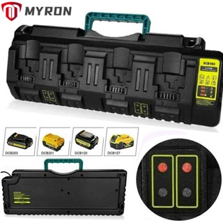 Myron อะแดปเตอร์ชาร์จแบตเตอรี่ลิเธียม 4 ช่อง สําหรับ Dewalt 14.4V 18V 20V