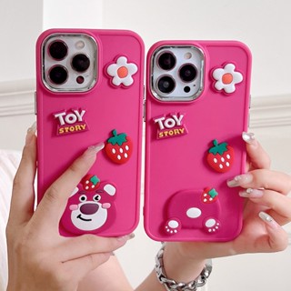 เคสโทรศัพท์มือถือ กันกระแทก ปิดด้านหลัง ลายสตรอเบอร์รี่ หมี ดอกกุหลาบ 3D สําหรับ Huawei P30 P40 P50 P60 Mate40 Mate50 Mate60 Honor50