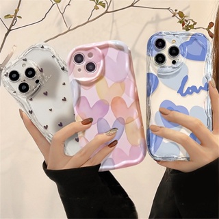 Hostr เคสโทรศัพท์มือถือ TPU นิ่ม ลายหัวใจ และคลื่น 3D สีน้ํามัน สีดํา สําหรับ Infinix Hot 30i Note 12 G96 Hot 12 Play 11 Play 9 Play 10 Play Smart 5 Smart 6 Smart 7 Hot 20S