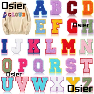 Osier1 แผ่นแพทช์ ปักลายตัวอักษร A-Z ความสูง 7 ซม. คละสี สําหรับปักผ้าขนหนู 26 ชิ้น