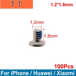  อะไหล่สกรูเมนบอร์ด 1.2*1.8 มม. สําหรับ Huawei Xiaomi iPhone Sony 100 ชิ้น ต่อล็อต