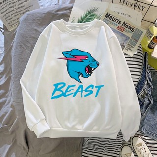 เสื้อกันหนาว แขนยาว พิมพ์ลาย Mr Wolf Beast Lightning Cat เข้ากับทุกการแต่งกาย แฟชั่นสําหรับผู้ชาย