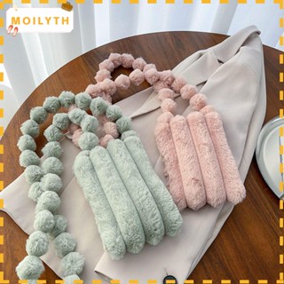 Moilyth กระเป๋าสะพายไหล่ กระเป๋าถือ ขนปุยนิ่ม ขนาดเล็ก สีพื้น ใส่โทรศัพท์ได้ สําหรับสตรี