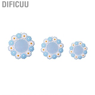 Dificuu Heat Insulation Cup Mat   Proofing Silica Gel Blue Daisy Pad for Kitchen