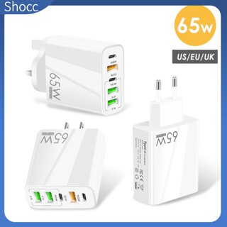 Shocc อะแดปเตอร์ชาร์จ Usb C 65w Type C Pd Qc3.0 ชาร์จเร็ว สําหรับ Iphone Ipad Android Tablet