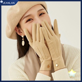 Jeanlan ถุงมือ ผ้ากํามะหยี่ กันลื่น ให้ความอบอุ่น สไตล์เยอรมัน สําหรับผู้หญิง