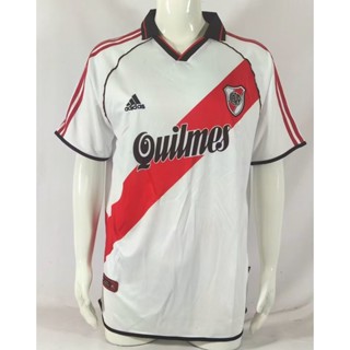 เสื้อกีฬาแขนสั้น ลายทีมชาติฟุตบอล River Plate Home Jersey 2000 01 สไตล์วินเทจ แห้งเร็ว ไซซ์ S-XXL สําหรับผู้ชาย