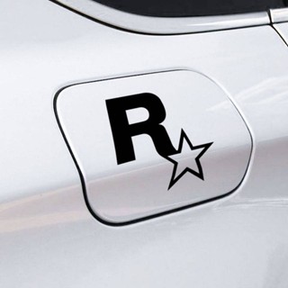 Personality Five-Pointed Star R Star Car Logo Car Body Sticker Personality Car Door Stickers Decorative Triangle Window Stickers Fuel Tank Cap Bumper Stickers Car fashion stickers Car decorative stickers