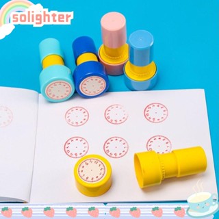 SOLIGHTER แสตมป์ตราประทับ นาฬิกา ของขวัญ การสอน ช่วยสอน นาฬิกาซีล หน้าปัด