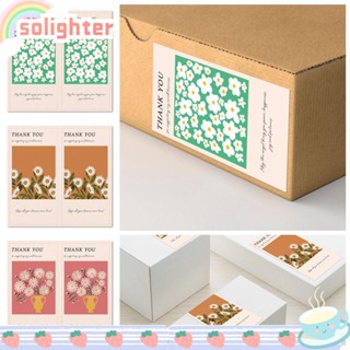 SOLIGHTER สติกเกอร์ฉลาก ลาย Thank You สําหรับติดตกแต่งบรรจุภัณฑ์ 50 ชิ้น