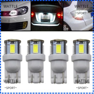 Wattle หลอดไฟ LED 12V 5630 5SMD สีขาว สําหรับติดป้ายทะเบียนรถยนต์ 4 ชิ้น