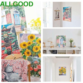 Allgoods ภาพวาดสีน้ํามันอะคริลิค รูปดอกทิวลิป และดอกเดซี่ ระบายสีตามตัวเลข สําหรับตกแต่งบ้าน DIY