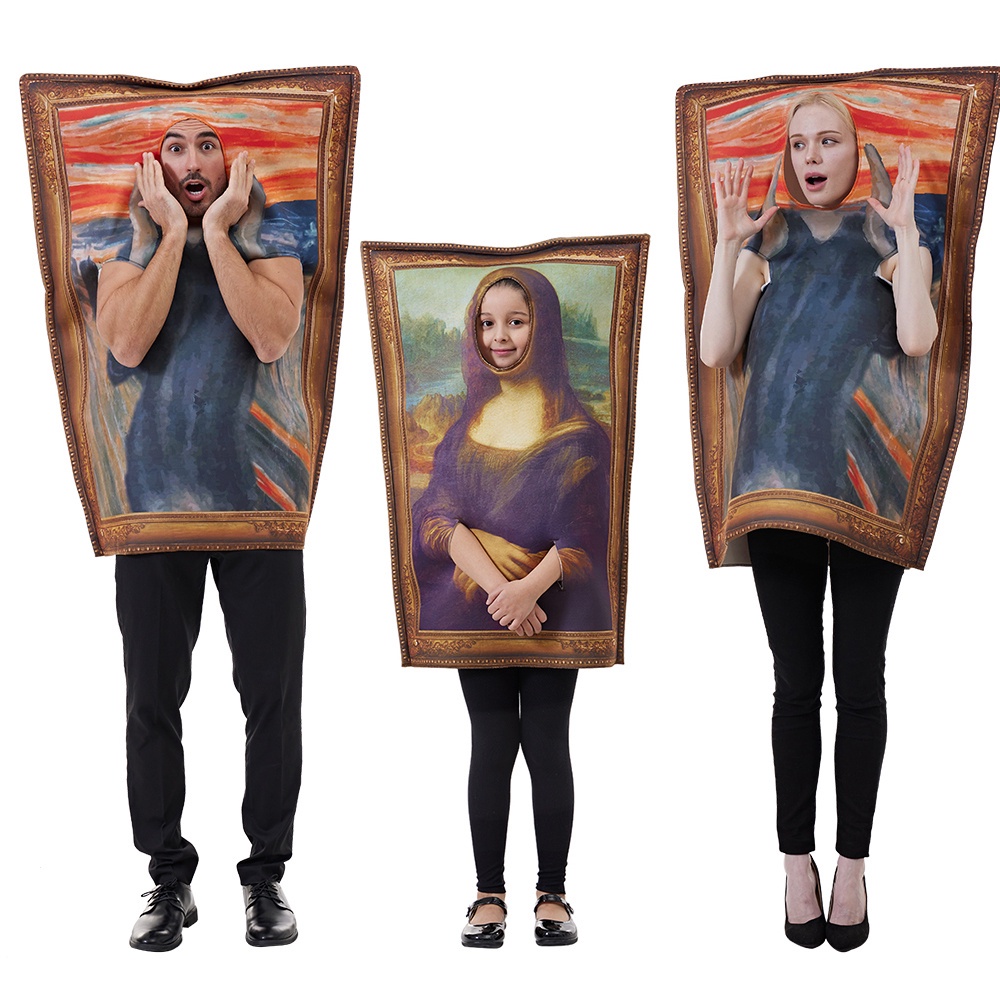 ❤พร้อมส่ง❤ชุดคอสเพลย์ Mona Lisa เหมาะกับปาร์ตี้ฮาโลวีน สําหรับครอบครัว แม่ และเด็ก