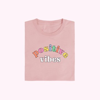 [S-5XL]Positive vibes เสื้อยืด T-shirt Unisex Cotton100%