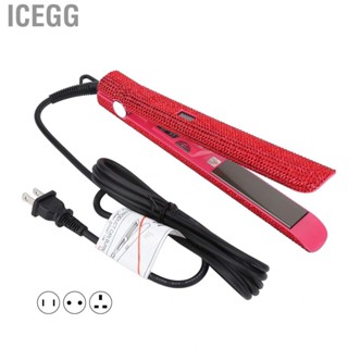 Icegg Rhinestone Flat Iron  Versatile Time Saving Red Hair Straightener Energy for Men Office