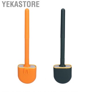 Yekastore Silicone Toilet Brush With Holder Wall Mount Cleaning Set MF