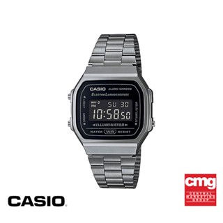 CASIO นาฬิกาข้อมือ CASIO รุ่น A168WGG-1BDF วัสดุสเตนเลสสตีล สีดำ