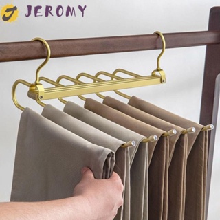 Jeromy ไม้แขวนกางเกง อลูมิเนียม หมุนได้ ประหยัดพื้นที่ 6 ชั้น กันลื่น สําหรับจัดระเบียบตู้เสื้อผ้า ผ้าพันคอ