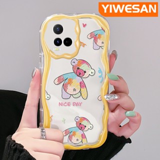 เคสโทรศัพท์มือถือแบบนิ่ม ใส กันกระแทก ลายหมี Nice Day สีครีม แฟชั่น สําหรับ VIVO Y21 2021 Y21G Y33s Y21s Y21e Y21a Y21t T1x 4G