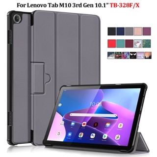 เคสแท็บเล็ตหนัง ฝาพับแม่เหล็ก พร้อมช่องใส่บัตร สําหรับ Lenovo Tab M10 3rd Gen Case 10 1 นิ้ว Lenovo Tab M10 Gen 3 TB-328F X