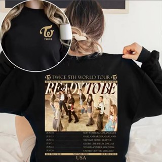 เสื้อยืดแขนสั้นลําลอง คอกลม พิมพ์ลาย Kpop Twice READY TO BE Momo Sana Mina Lim Na Yeon Son Chae Youn Park Ji Hyo แฟชั่นคู่รัก สําหรับผู้ชาย และผู้หญิง