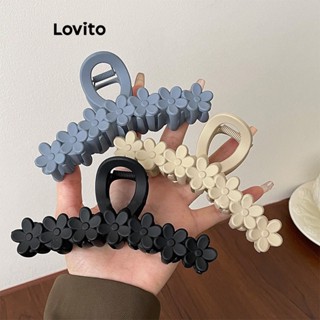 Lovito กิ๊บติดผมลําลอง ลายดอกไม้ สําหรับผู้หญิง L63AD187 (สีกากี/น้ําตาล/น้ําเงิน/ดํา)