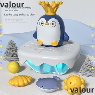 Valour ของเล่นอาบน้ําเด็ก เพนกวิน พลาสติก อ่างอาบน้ํา ของเล่น อัตโนมัติ สีฟ้า สีเหลือง ห้องน้ํา เกม ของเล่นห้องน้ํา