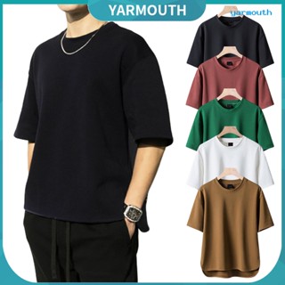 Yyr-- เสื้อยืดคอกลม แขนสั้น ทรงหลวม ใส่สบาย เหมาะกับฤดูร้อน สําหรับผู้ชาย