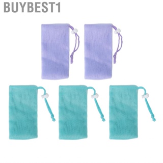 Buybest1 Mesh Soap Pouch Effective Quick Drying Foaming Net High Efficiency Drawstring Design for Body Facial Cleaning