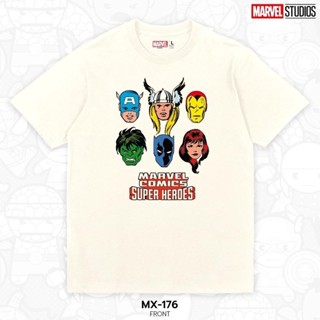 SO.BEST เสื้อยืดมาร์เวล Marvel Comics Super Hero  ลิขสิทธิ์แท้ / ผ้าสีครีมสกรีนหน้า