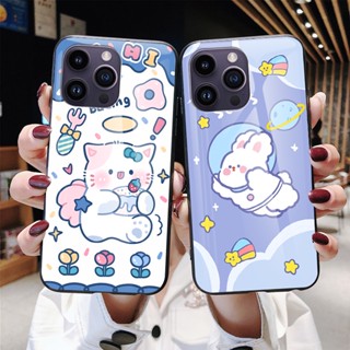 เคสโทรศัพท์มือถือกระจกนิรภัย TPU แบบนิ่ม กันกระแทก สําหรับ iPhone 15 14 Pro Max 5G 2023 i15 15Pro 15Plus 15ProMax 15Pro+ 14Pro 14Plus i14