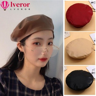 Lveror หมวกเบเร่ต์ หมวกบีนนี่ สีพื้น ให้ความอบอุ่น เข้ากับทุกการแต่งกาย สไตล์ฝรั่งเศส สําหรับศิลปิน