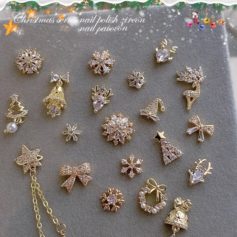 1 ขายดี เครื่องประดับตกแต่งเล็บ เพทาย ลายเกล็ดหิมะ โบว์ โลหะผสม สไตล์ใหม่ เหมาะกับฤดูใบไม้ร่วง ฤดูหนาว 2023