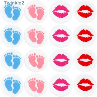 Twinkle ลูกปัดซิลิโคน รูปเท้า หลากสี 1.02*1.02 นิ้ว 4 แบบ สําหรับผู้หญิง 16 ชิ้น