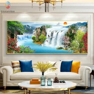 【TRSBX】Print Painting Prints Sunset Waterfall Waterproof 40*80cm Art Decoration