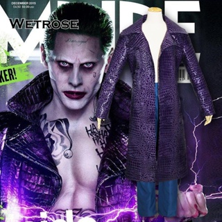 [Wetrose] เสื้อโค้ทคอสเพลย์ Task Force X Joker Jared Leto หนังสีม่วง สําหรับผู้ชาย