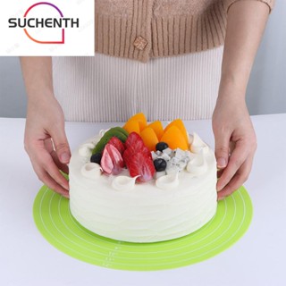 Suchenth แผ่นหมุนเค้ก 12 นิ้ว เครื่องมือทําอาหาร แป้งโดว์ ฟองดองท์ ไม่เหนียวติด พร้อมสเกลขนาด