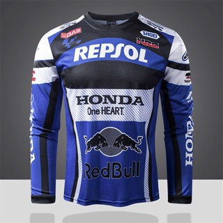 เสื้อกีฬาแขนยาว ลาย HONDA เหมาะกับขี่จักรยานยนต์ สําหรับผู้ชาย และผู้หญิง (ADD1)