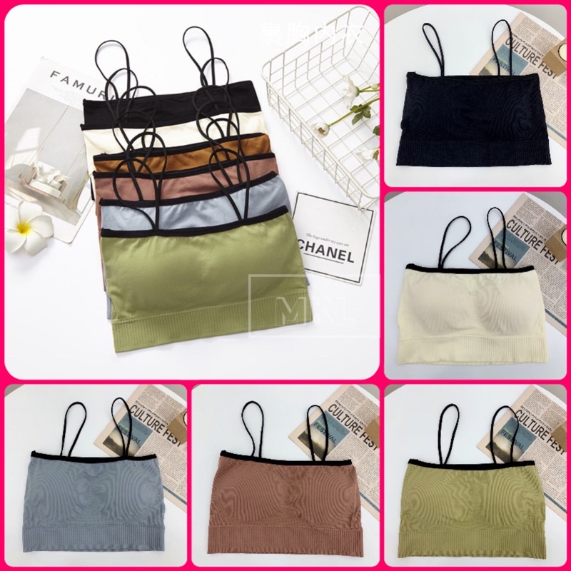 Cynthai ✨✨พร้อมส่ง!!! 🔥สายเดี่ยว เกาะอก ครอปทอป ครึ่งตัว ผ้าแน่น ยืดยุ่นดี  ไร้โครงดันทรง ผ้านิ่มใส่