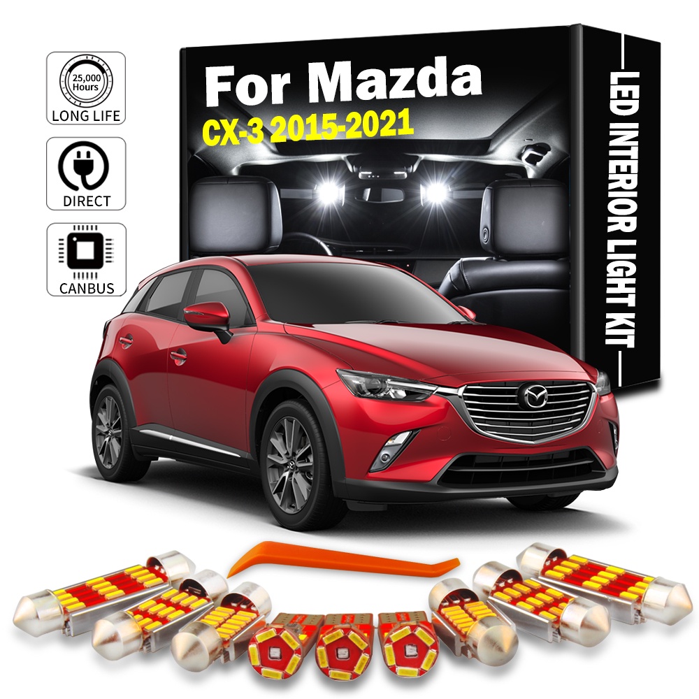 หลอดไฟ LED ภายในรถยนต์ สําหรับ Mazda CX-3 CX3 CX 3 2015-2021 10 ชิ้น