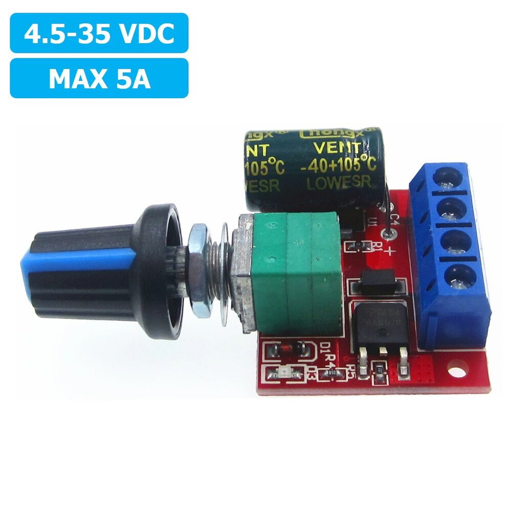 (1ชิ้น) NA486 โมดูลขับมอเตอร์ ควบคุมความเร็ว DC Motor Speed Controller PWM 4.5-35V กระแสสูงสุด 5A - รูปที่ 2