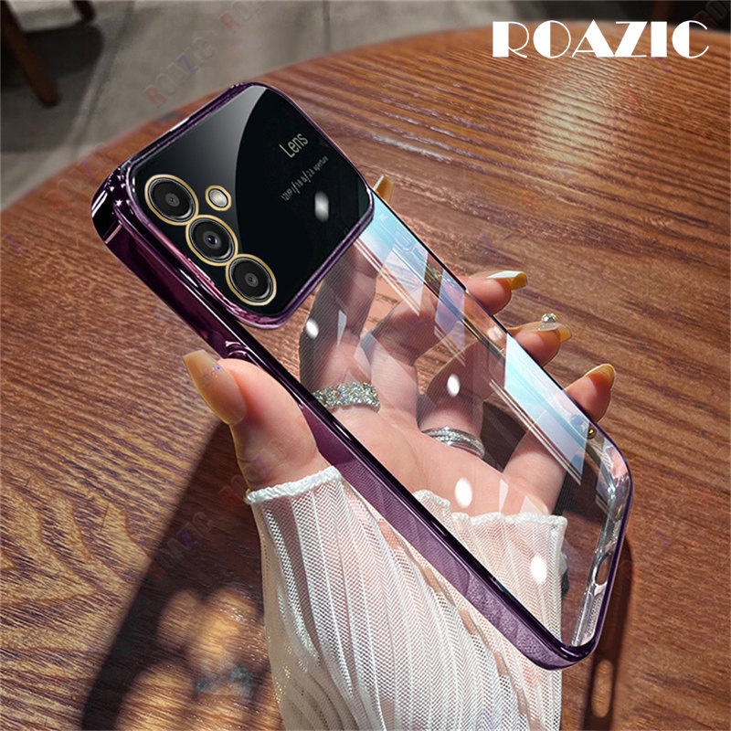 เคสโทรศัพท์มือถือแบบนิ่ม TPU ใส บางมาก กันกระแทก พร้อมฟิล์มกันรอยเลนส์กล้อง สําหรับ Samsung Galaxy A54 A34 A24 A14 5G 4G LTE A15 LTE 5G A35 A55
