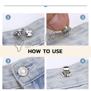 Yuki กระดุม ปรับเอวกางเกง ปุ่มที่ถอดออกได้ เป็นเข็มหมุด ปรับได้ตามต้องการ jeans buttons
