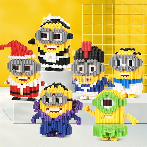 บล็อกตัวต่อ รูปคนน้อย สีเหลือง ขนาดเล็ก ของเล่นเสริมการเรียนรู้ สําหรับเด็ก