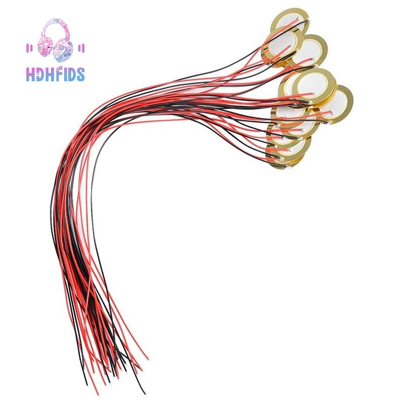 15 ชิ้น 27 มิลลิเมตร Piezo แผ่นพร้อมตะกั่ว Mic Drum Trigger Acoustic Pickup สําหรับกีตาร์โปร่ง