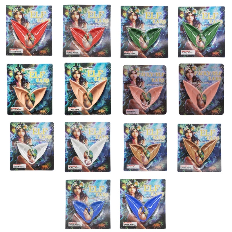 Niki Elf Ears Fairy Ears ฮาโลวีน-Cosplay เครื่องแต่งกาย Latex Pointed Ears เคล็ดลับสําหรับงานปาร์ตี้